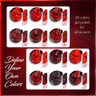 LAVIS C02 - Set 24 Colors - Gel Polish 0.5 oz - Scarlet Bloom Collection V2 by LAVIS NAILS sold by DTK Nail Supply