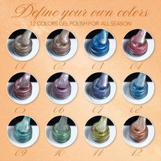 Lavis Cat Eyes CE10 - Set 12 Colors - Cotton Candy Collection V2 by LAVIS NAILS sold by DTK Nail Supply