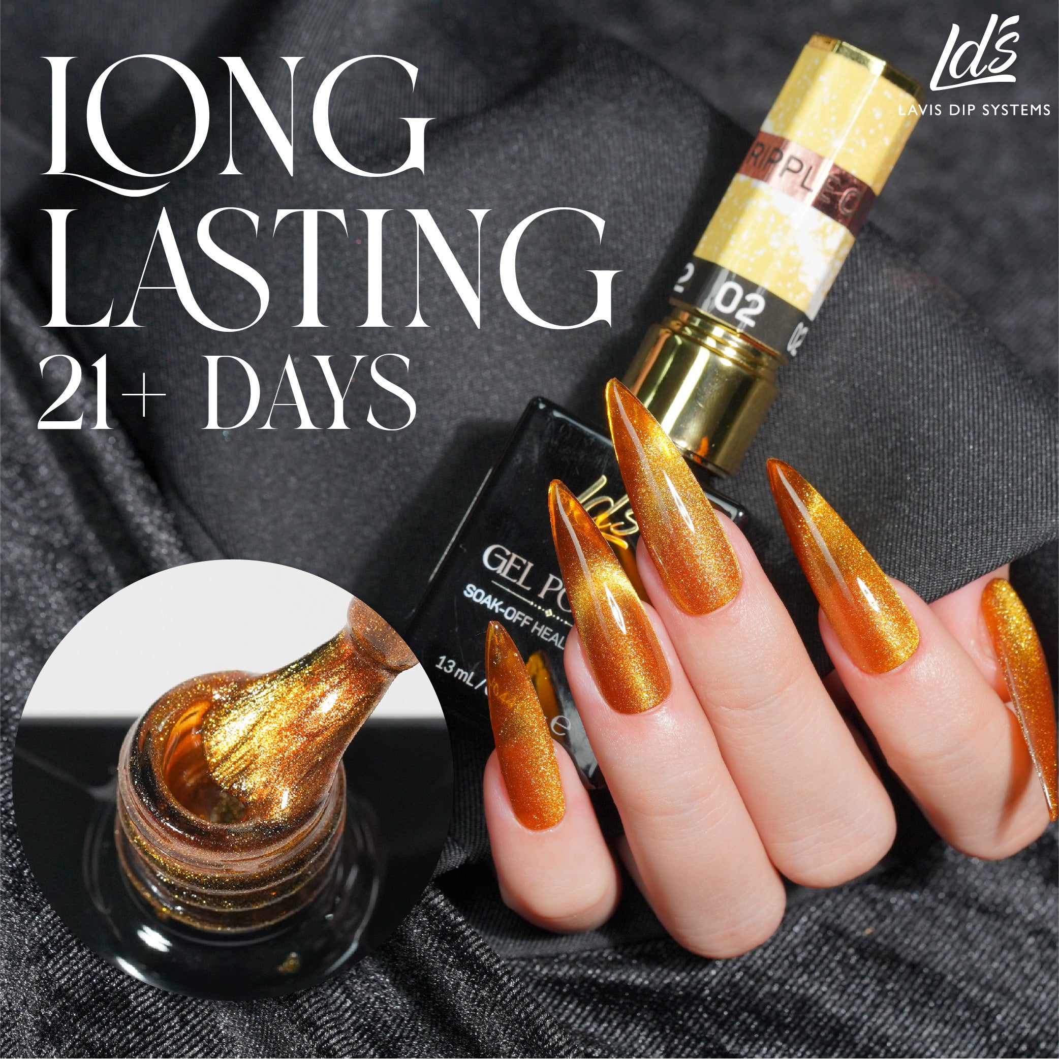 LDS Ripple Cat Eye - Set 3 - Gel Polish 0.5 oz - Ripple Cat Eye Collection by LAVIS NAILS sold by DTK Nail Supply