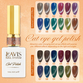 LAVIS Cat Eyes CE10 - 08 - Gel Polish 0.5 oz - Cotton Candy Collection by LAVIS NAILS sold by DTK Nail Supply