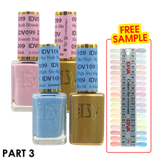 DND DV Part 3 - Set 36 Colors DND Diva Gel Polish & Matching Nail Lacquer Duo Set