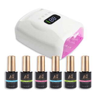  Rechargeable Cordless LED/UV Nail Lamps 96W + 2 Set LDS Gel Base, Diamond Top, Strengthener - 0.5 oz by OTHER sold by DTK Nail Supply