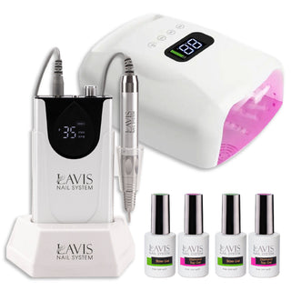 1 Lavis Nail Drill & 1 Lamp Rechargeable Cordless LED/UV Nail Lamps 96W - Silver