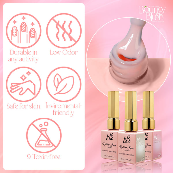 LDS Rubber Base Gel - RB-14 - GEL POLISH 0.5 OZ - Bouncy Blush Collection