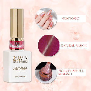 LAVIS Cat Eyes CE12 - 10 - Gel Polish 0.5 oz - Crimson Frost Collection