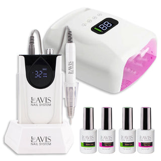  1 Lavis Nail Drill & 1 Lamp Rechargeable Cordless LED/UV Nail Lamps 96W - White by LAVIS NAILS sold by DTK Nail Supply