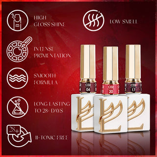 LAVIS C02 - Set 24 Colors - Gel Polish 0.5 oz - Scarlet Bloom Collection V2 by LAVIS NAILS sold by DTK Nail Supply