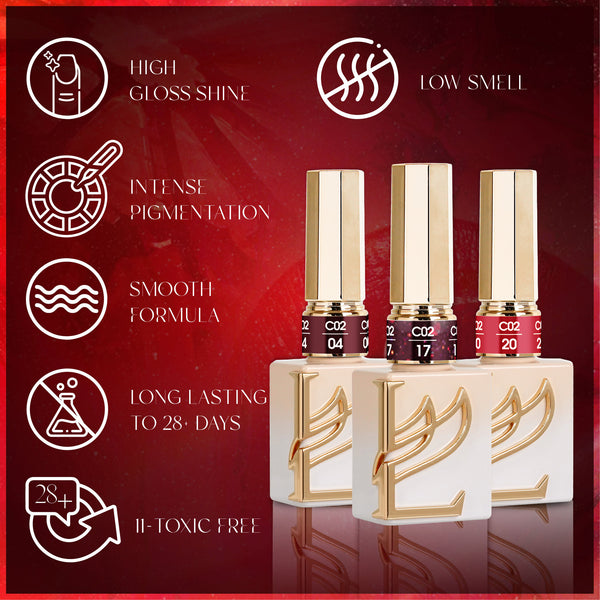 LAVIS C02 (Ver2) - 09 - Gel Polish 0.5 oz - Scarlet Bloom Collection