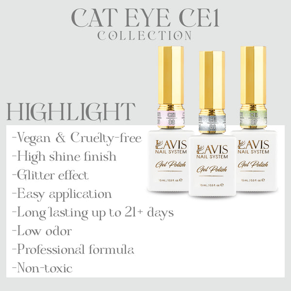LAVIS Cat Eyes CE1 - Gel Polish 0.5 oz - Cozy Cashmere Collection by LAVIS NAILS sold by DTK Nail Supply