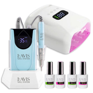  Lavis Nail Drill & 1 Lamp Rechargeable Cordless LED/UV Nail Lamps 96W - Blue by LAVIS NAILS sold by DTK Nail Supply