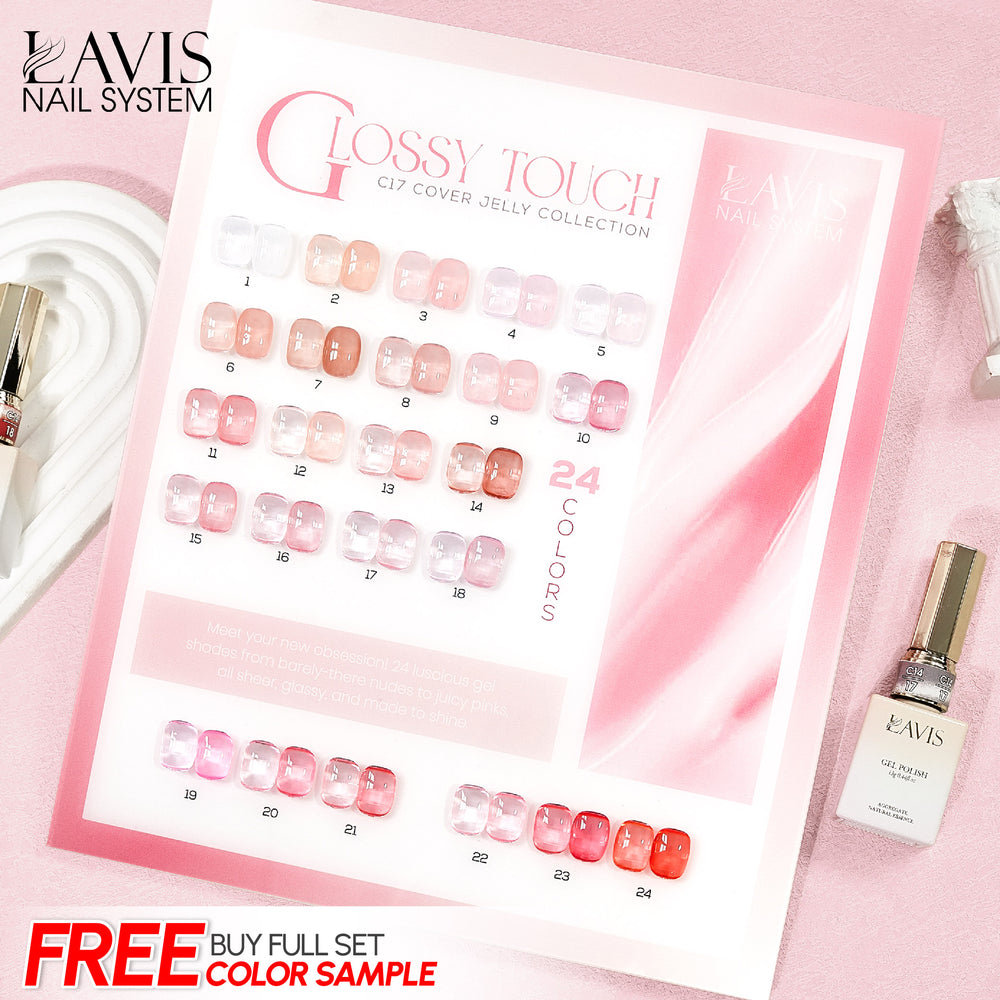 LAVIS C17 - Set 24 - Gel Polish 0.5 oz - Glossy Touch Collection