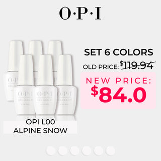 OPI Gel Nail Polish - Set 6 Colors - L00 Alpine Snow - White Colors