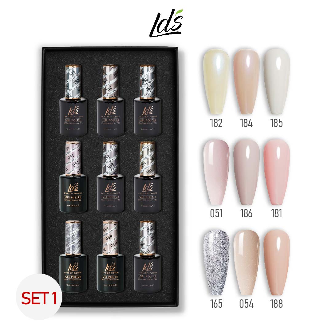 LDS Gel Color Set 1 (9 Colors) | Signature Nude Essentials Gel Polish Set