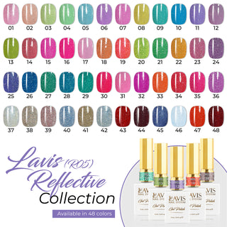 LAVIS Reflective R05 - Set 48 Colors - Gel Polish 0.5 oz - V2