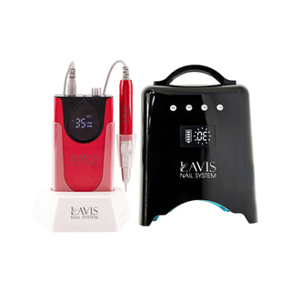 LAVIS Nail Drill + UV/LED Nail Lamps - Red Black