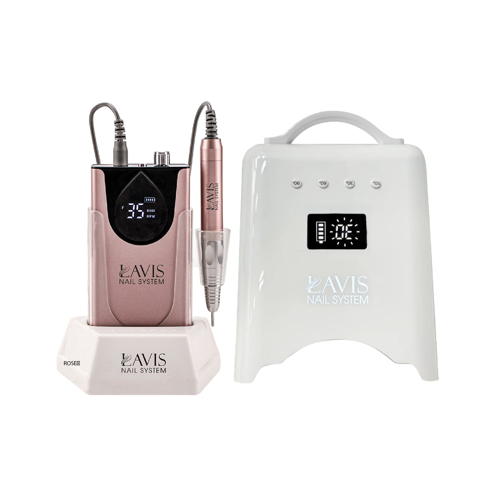 LAVIS Nail Drill + UV/LED Nail Lamps - Rose White