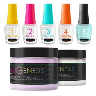  NuGenesis Dip Powder Starter Kit - Crystal Clear, Dip Powder Color, 5 Essentials by NuGenesis sold by DTK Nail Supply