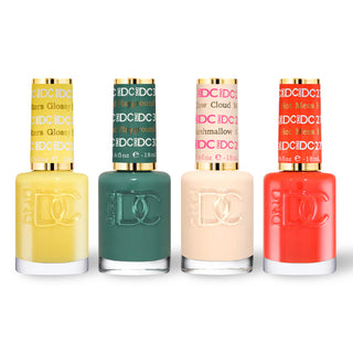 DND DC 4 Nail Lacquer - Set 2 YELLOW, GREEN, NUDE & ORANGE