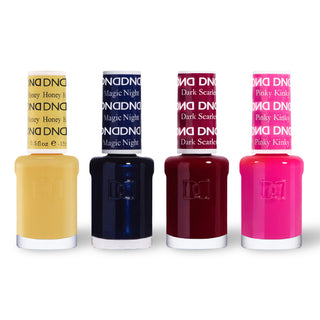DND 4 Nail Lacquer - Set 1 YELLOW, BLUE, RED & PINK