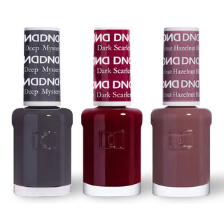 DND 3 Nail Lacquer - Set 2 GRAY, RED & BROWN
