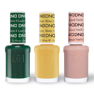 DND 3 Nail Lacquer - Set 4 GREEN, YELLOW & NUDE