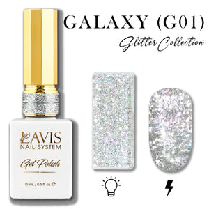LAVIS Glitter G01 - 01 - Gel Polish 0.5 oz - Galaxy Collection by LAVIS NAILS sold by DTK Nail Supply