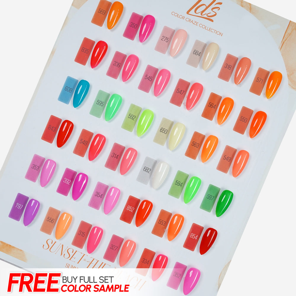 LDS Set of 36 Gel Polish (0.5oz) - Summer 3 - Sunset On The Beach Collection