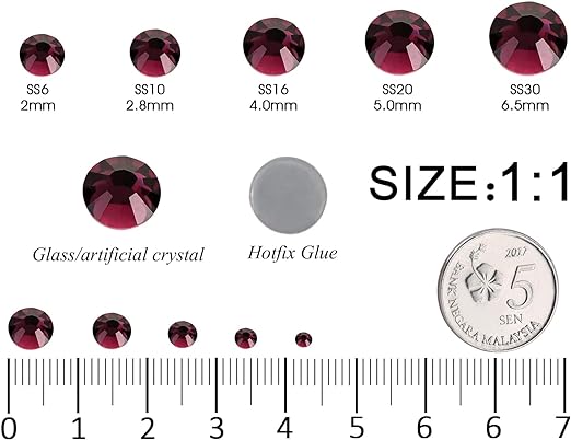 2 Pack 6 Grid Glass FlatBack Rhinestones 11 Rainbow - DTK Nail Supply