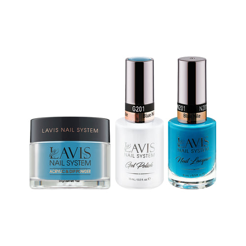  LAVIS 3 in 1 - 201 Blue Nile - Acrylic & Dip Powder, Gel & Lacquer by LAVIS NAILS sold by DTK Nail Supply