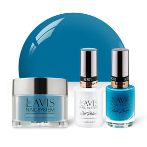  LAVIS 3 in 1 - 201 Blue Nile - Acrylic & Dip Powder, Gel & Lacquer by LAVIS NAILS sold by DTK Nail Supply