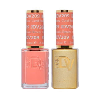 DND DV 209 Coral Breeze - DND Diva Gel Polish & Matching Nail Lacquer Duo Set