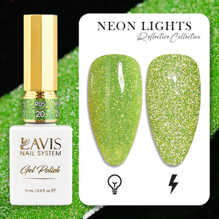  LAVIS Reflective R05 - 20 - Gel Polish 0.5 oz - Neon Lights Reflective Collection by LAVIS NAILS sold by DTK Nail Supply