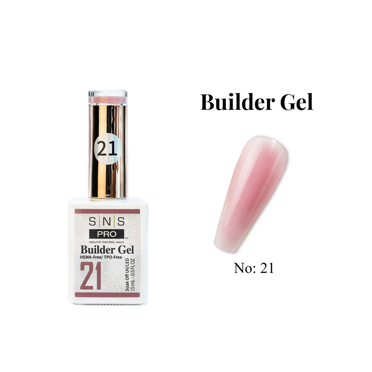 SNS Builder Gel In The Bottle - 21 - HEMA & TPO Free - 0.5 oz - DTK Nail Supply
