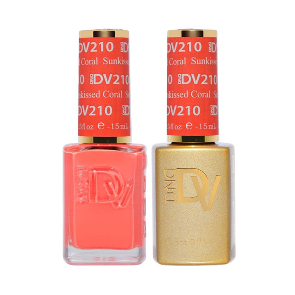 DND DV 210 Sunkissed Coral - DND Diva Gel Polish & Matching Nail Lacquer Duo Set