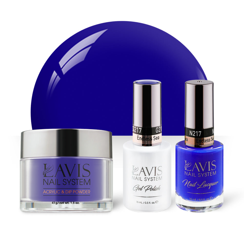  LAVIS 3 in 1 - 217 Endless Sea - Acrylic & Dip Powder, Gel & Lacquer by LAVIS NAILS sold by DTK Nail Supply
