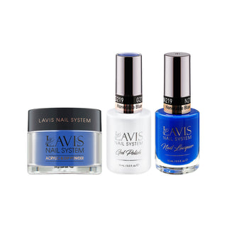 LAVIS 3 in 1 - 219 Honorable Blue - Acrylic & Dip Powder, Gel & Lacquer by LAVIS NAILS sold by DTK Nail Supply