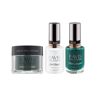 LAVIS 3 in 1 - 226 Cascade Green - Acrylic & Dip Powder, Gel & Lacquer by LAVIS NAILS sold by DTK Nail Supply