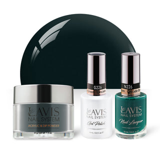  LAVIS 3 in 1 - 226 Cascade Green - Acrylic & Dip Powder, Gel & Lacquer by LAVIS NAILS sold by DTK Nail Supply