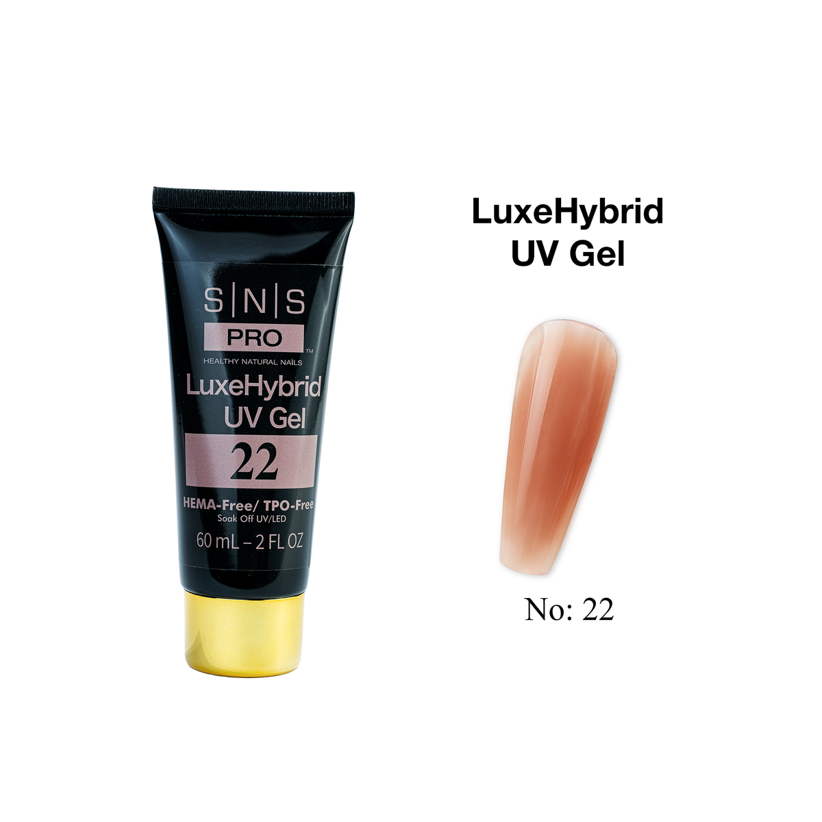SNS Pro LuxeHybrid UV Gel - 22 - HEMA & TPO Free - 60ml - DTK Nail Supply