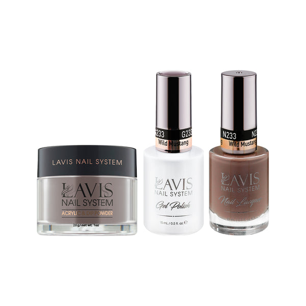  LAVIS 3 in 1 - 233 Wild Mustang - Acrylic & Dip Powder, Gel & Lacquer by LAVIS NAILS sold by DTK Nail Supply