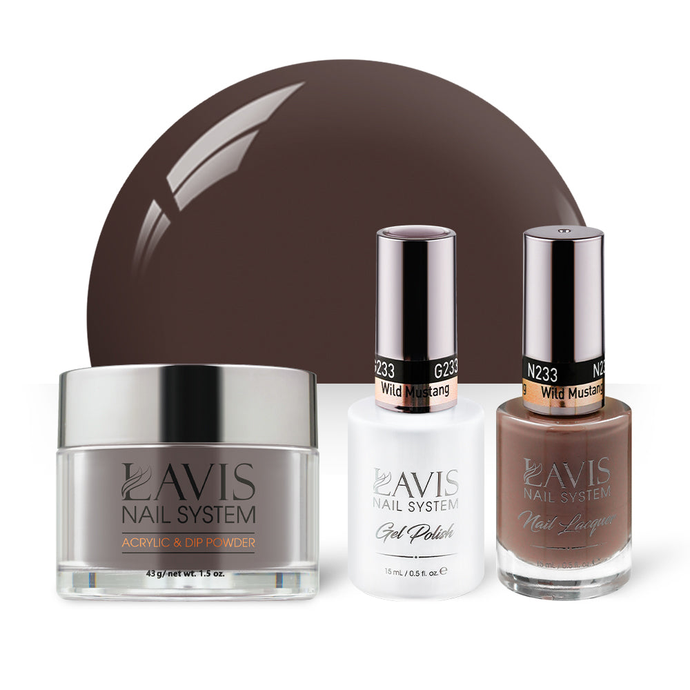  LAVIS 3 in 1 - 233 Wild Mustang - Acrylic & Dip Powder, Gel & Lacquer by LAVIS NAILS sold by DTK Nail Supply