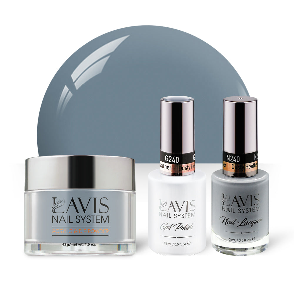  LAVIS 3 in 1 - 240 Dusty Heather - Acrylic & Dip Powder, Gel & Lacquer by LAVIS NAILS sold by DTK Nail Supply