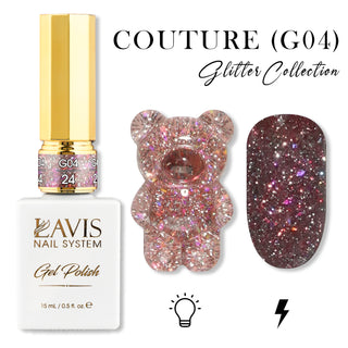 LAVIS Glitter G04 - 24 - Gel Polish 0.5 oz - Couture Collection by LAVIS NAILS sold by DTK Nail Supply