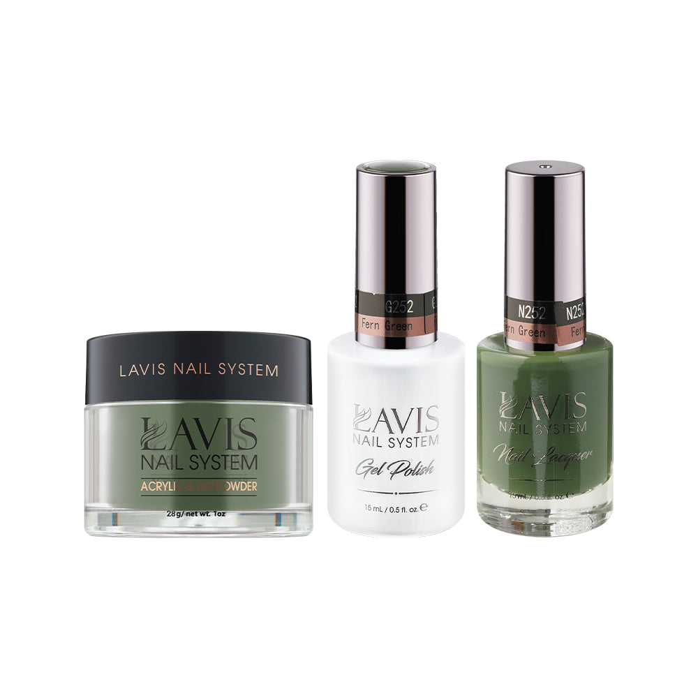  LAVIS 3 in 1 - 252 Fern Green - Acrylic & Dip Powder, Gel & Lacquer by LAVIS NAILS sold by DTK Nail Supply