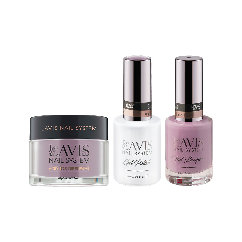  LAVIS 3 in 1 - 265 Lace - Acrylic & Dip Powder, Gel & Lacquer by LAVIS NAILS sold by DTK Nail Supply