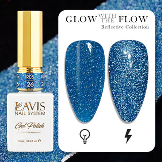 LAVIS Reflective R05 - 26 - Gel Polish 0.5 oz - Glow With The Flow Reflective Collection