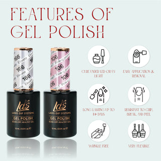  LDS Gel Nail Polish Duo - 152 Glitter, Gold Colors - Confetti by LDS sold by DTK Nail Supply