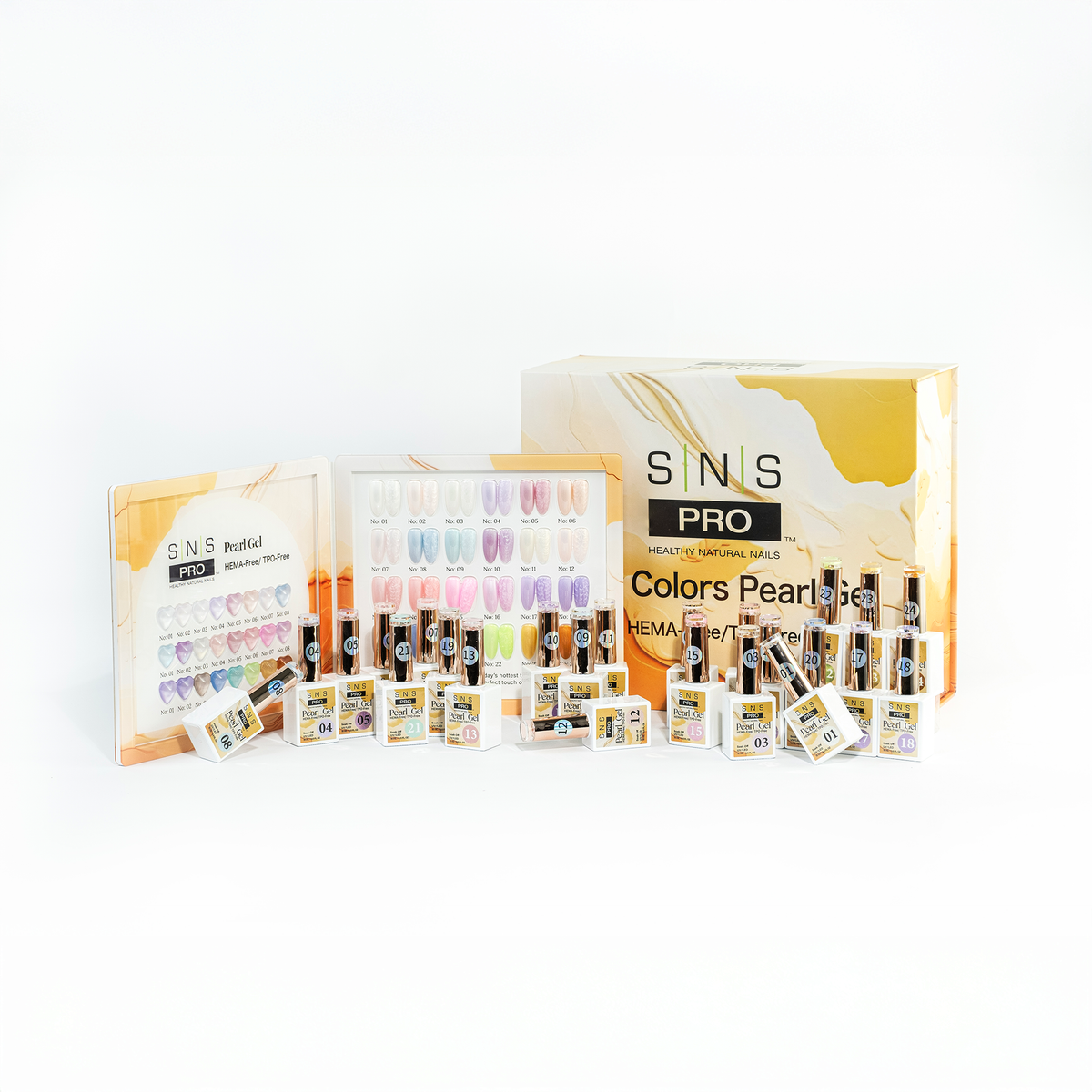 SNS Pearl Gel Collection - Set 24 Colors - Gel Polish 0.5 oz - DTK Nail Supply