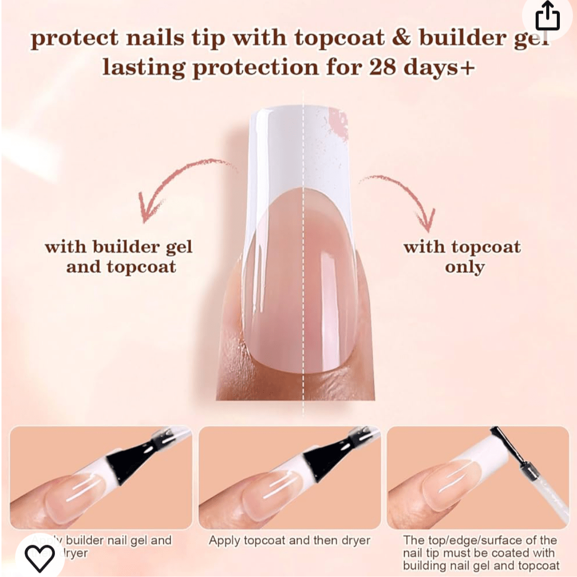 3 - in - 1 Coattips - French Nails Tips Full Cover Press on Nails - YS10 - DTK Nail Supply