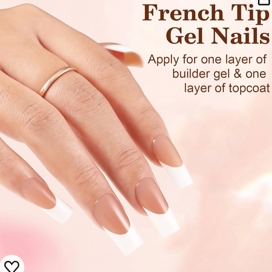 3 - in - 1 Coattips - French Nails Tips Full Cover Press on Nails - YS10 - DTK Nail Supply